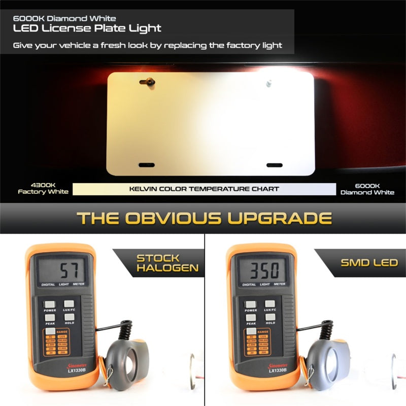 xTune 09-18 Honda Fit LED License Plate Bulb Assembly White 5500K LAC-LP-HODY08 - Pair