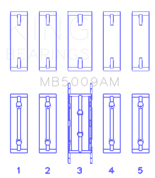 King Engine Bearings Ford Fiesta 1.25i (ZETEC) Crankshaft Main Bearing Set