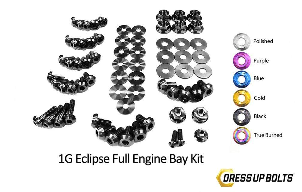 Mitsubishi 1G Eclipse (1990-1994) Titanium Dress Up Bolts Full Engine Bay Kit - DressUpBolts.com
