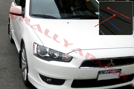 Rally Armor 07-17 Mitsubishi Lancer Black UR Mud Flap w/ Red Logo - Graveyard Performance