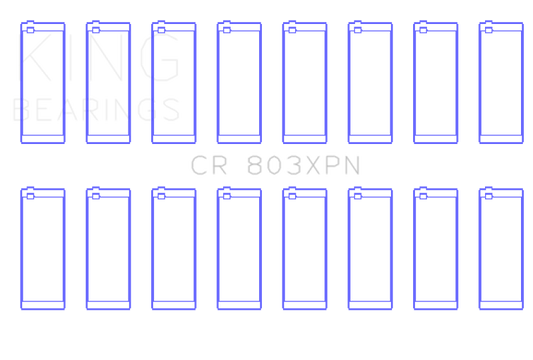 King Engine Bearings 55-67 Ford 265/283/302/327 V8 Performance Rod Bearing Set - Size STD