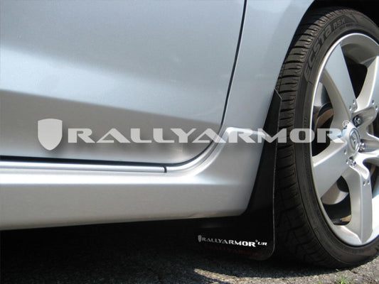 Rally Armor 04-09 Mazda3/Speed3 Black UR Mud Flap w/ White Logo - Graveyard Performance