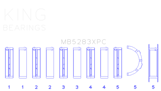 King Engine Bearings Ford 4.6L DOHC/SOHC 24v V8 Performance Main Bearing Set - Coated