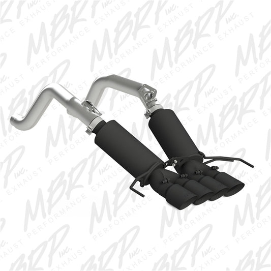 MBRP 14-19 Chevy Corvette V8 6.2L 3in Black Dual Cat Back w/ 4in Quad Dual Wall Tips - Graveyard Performance
