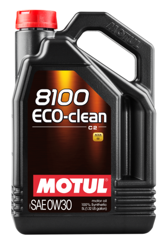 Motul 5L Synthetic Engine Oil 8100 0W30 4x5L ECO-CLEAN ACEA C2 API SM ST.JLR 03.5007
