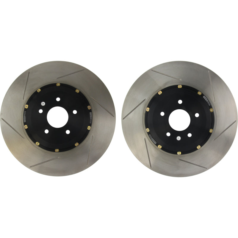 StopTech 09-11 Nissan GT-R Front Slotted Bare Iron 380x34mm AeroRotor Kit Pair