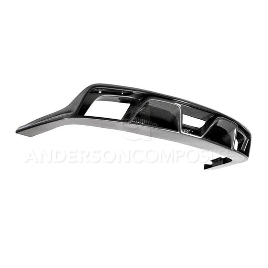 Anderson Composites 15-16 Ford Mustang R-Style Carbon Fiber Rear Valance (for Quad Tip Exhaust) - Graveyard Performance