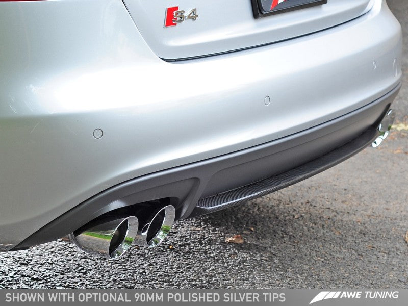 AWE Tuning Audi B8.5 S4 3.0T Track Edition Exhaust - Chrome Silver Tips (102mm) - Graveyard Performance