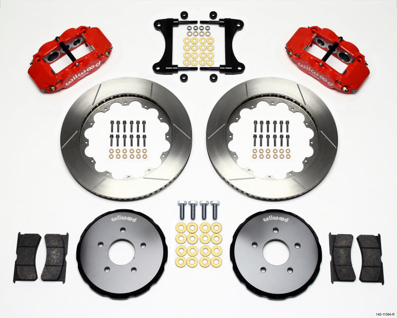 Wilwood Narrow Superlite 6R Front Hat Kit 14.00in Red Nissan 370Z/Fiti G37 - Graveyard Performance