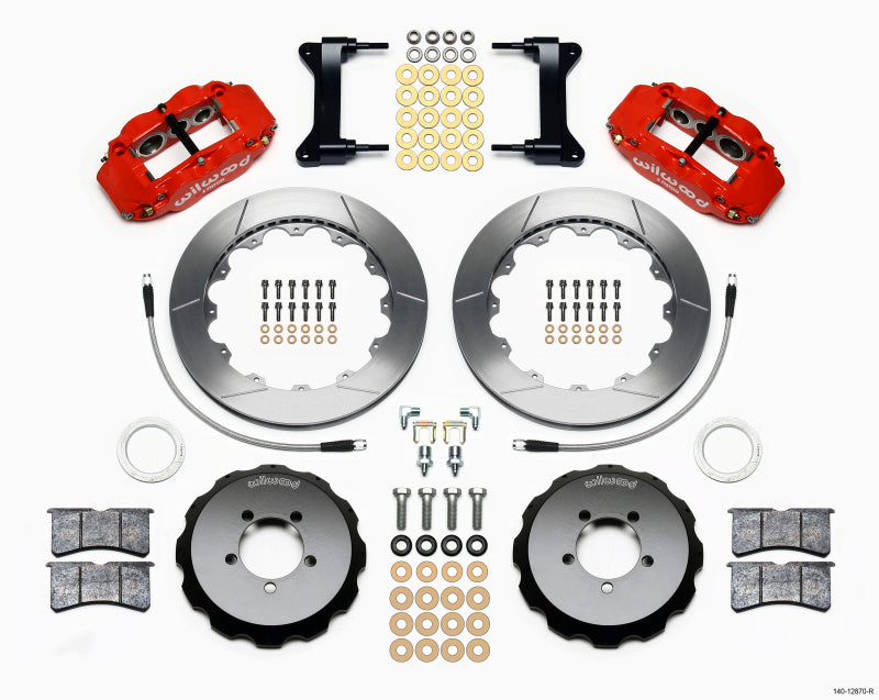 Wilwood Narrow Superlite 6R Front Hat Kit 12.88in Red 2012-Up Toyota / Scion FRS w/ Lines - Graveyard Performance