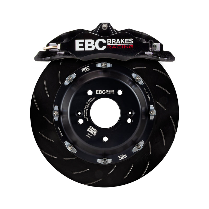 EBC Racing 11-18 Ford Focus ST (Mk3) Black Apollo-4 Calipers 355mm Rotors Front Big Brake Kit - Graveyard Performance