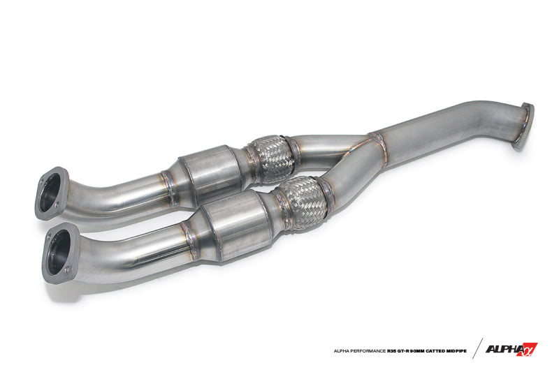 AMS Performance 2009+ Nissan GT-R R35 Alpha 90mm Midpipe w/GESI Cats - 76mm Exit