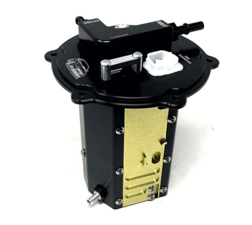 BPR EVOX billet double pumper kit- ADD 1 WALBRO 450 (F90000274) -FITTINGS OPTIONS: 8AN FEED - 6 AN RETURN FITTINGS RELAY BOX AND WIRING OPTIONS: NO RELAY BOX / WIRING KIT FUEL LINE KIT: NO FUEL LINE KIT