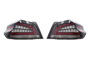 OLM Spec CR Sequential Tail Lights Clear Lens / Black Base Subaru WRX / STI 2015+