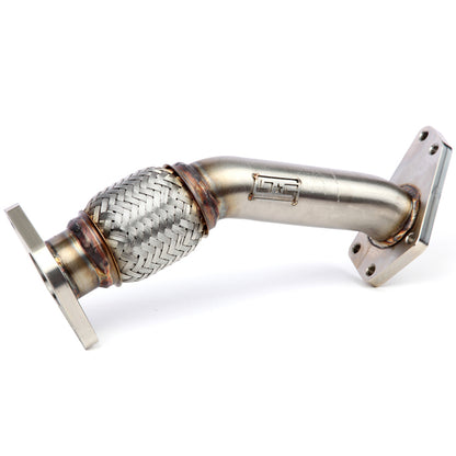 GrimmSpeed Up Pipe 3-Bolt Inlet Black Ceramic Coating Subaru 02-21 Turbo EJ Engines equipped w/3-Bolt Header - Graveyard Performance