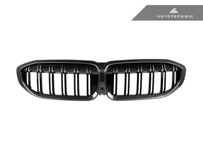 AutoTecknic Dry Carbon Fiber Dual-Slats Front Grilles - G20 3-Series Pre-LCI - Graveyard Performance