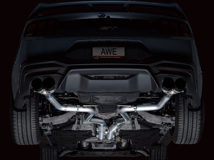 AWE 2024 Ford Mustang GT Fastback S650 RWD Track Edition Catback Exhaust w/ Quad Diamond Black Tips - Graveyard Performance