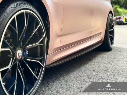 AutoTecknic Dry Carbon Fiber Side Skirt Extension Set - F90 M5 | G30 5-Series - Graveyard Performance
