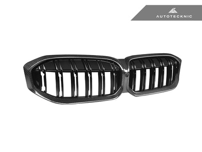 AutoTecknic Dry Carbon Fiber Dual-Slat Front Grille - G20 3-Series LCI - Graveyard Performance