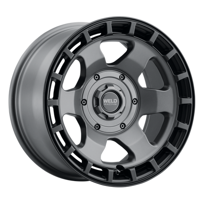 Weld Off-Road Ridge 17x9 - 6x135 / 6x139.7 BP - ET-12 - 106.1mm CB Satin Gunmetal Wheel (Black Ring) - Graveyard Performance