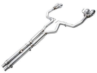 AWE 2024 Ford Mustang GT Fastback S650 RWD Track Edition Catback Exhaust w/ Quad Chrome Silver Tips - Graveyard Performance