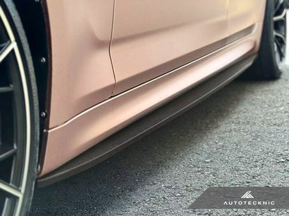 AutoTecknic Dry Carbon Fiber Side Skirt Extension Set - F90 M5 | G30 5-Series - Graveyard Performance