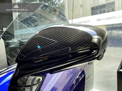 AutoTecknic Replacement Dry Carbon Mirror Covers - Porsche 992 - Graveyard Performance