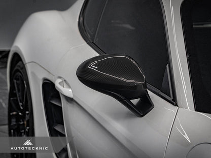 AutoTecknic Replacement Carbon Fiber Mirror Covers - Porsche 718 Cayman | Boxster - Graveyard Performance
