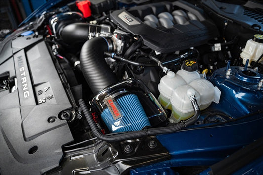 Corsa 2024+ Ford Mustang GT 5.0L Carbon Fiber Cold Air Intake w/ MaxFlow Oiled Air Filters - Matte - Graveyard Performance