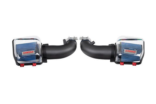 Corsa 2024+ Ford Mustang GT 5.0L Carbon Fiber Cold Air Intake w/ MaxFlow Oiled Air Filters - Matte - Graveyard Performance