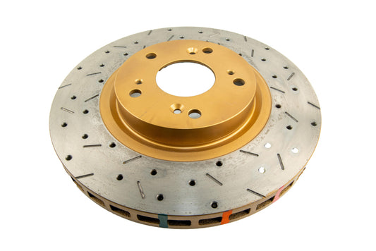 DBA 02-05 RSX (Type S) / 06-07 Civic Si 2.0L Front Drilled & Slotted 4000 Series Rotor - Graveyard Performance