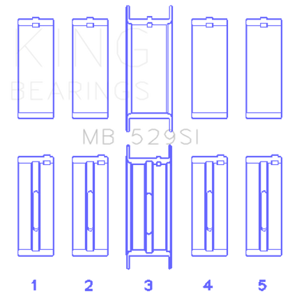 King Engine Bearings Ford V8 221 (Size STDX) Main Bearing Set - Graveyard Performance