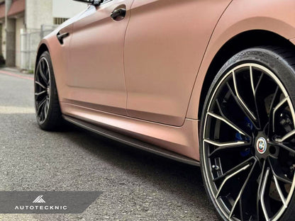 AutoTecknic Dry Carbon Fiber Side Skirt Extension Set - F90 M5 | G30 5-Series - Graveyard Performance