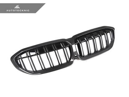 AutoTecknic Dry Carbon Fiber Dual-Slats Front Grilles - G20 3-Series Pre-LCI - Graveyard Performance