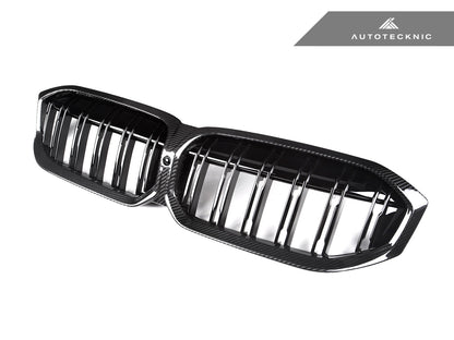 AutoTecknic Dry Carbon Fiber Dual-Slat Front Grille - G20 3-Series LCI - Graveyard Performance