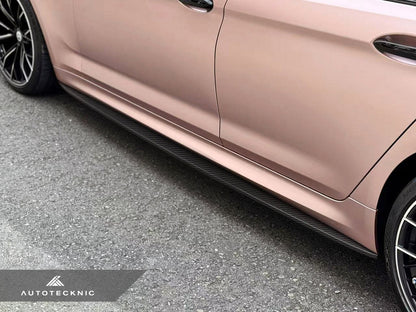 AutoTecknic Dry Carbon Fiber Side Skirt Extension Set - F90 M5 | G30 5-Series - Graveyard Performance