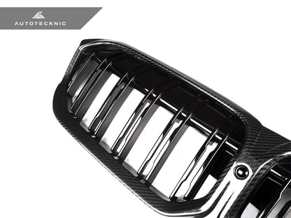 AutoTecknic Dry Carbon Fiber Dual-Slat Front Grille - G20 3-Series LCI - Graveyard Performance