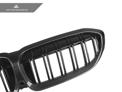 AutoTecknic Dry Carbon Fiber Dual-Slats Front Grilles - G20 3-Series Pre-LCI - Graveyard Performance