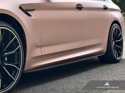 AutoTecknic Dry Carbon Fiber Side Skirt Extension Set - F90 M5 | G30 5-Series - Graveyard Performance