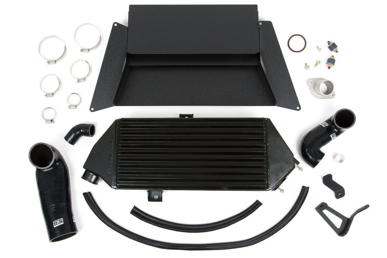 GrimmSpeed Top Mount Intercooler Kit Inc. Splitter Thermal Dispersant Black For Subaru 05-09 LGT
