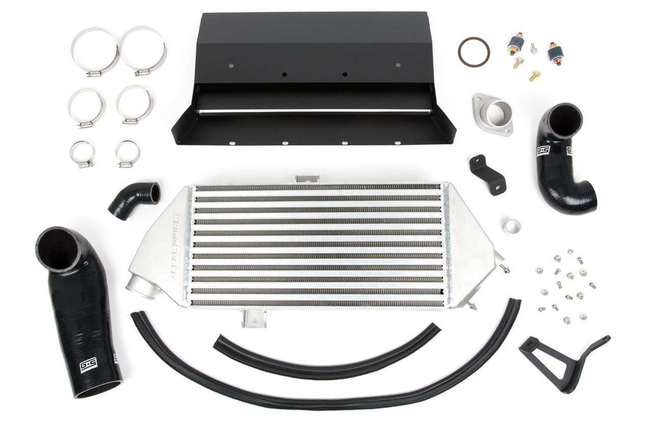 GrimmSpeed Top Mount Intercooler Kit Inc. Splitter Thermal Dispersant Black For Subaru 08-14 WRX