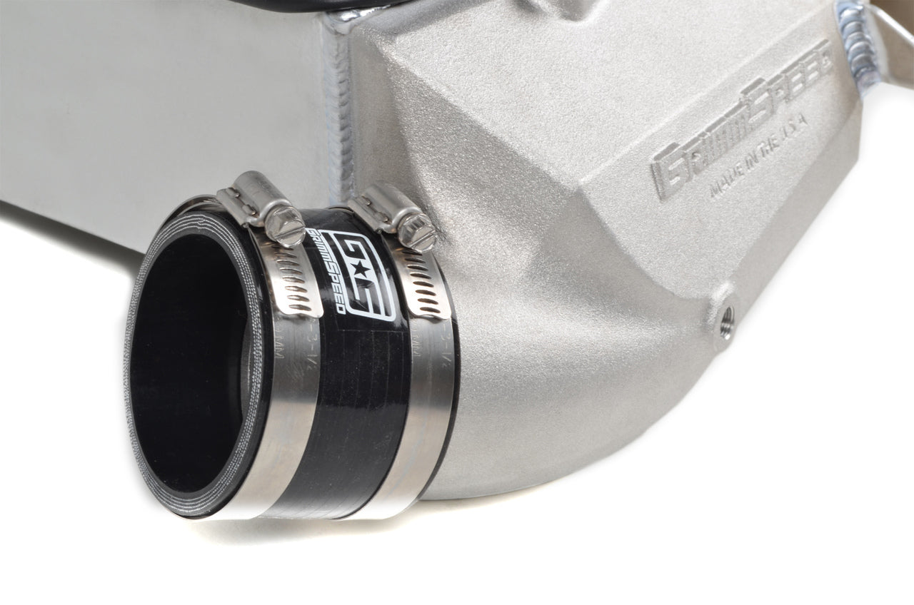 GrimmSpeed Top Mount Intercooler Kit Inc. Splitter Thermal Dispersant Black For Subaru 15-21 WRX