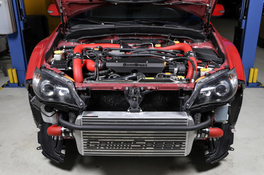 GrimmSpeed Front Mount Intercooler Kit Inc. Red Piping For Subaru 08-14 STI