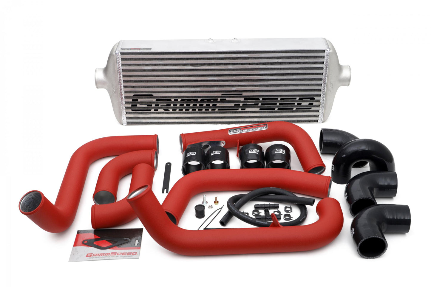 GrimmSpeed Front Mount Intercooler Kit Inc. Black Piping For Subaru 08-14 STI