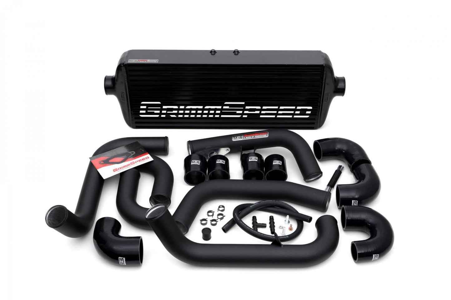 GrimmSpeed Front Mount Intercooler Kit Inc. Black Piping For Subaru 08-14 STI