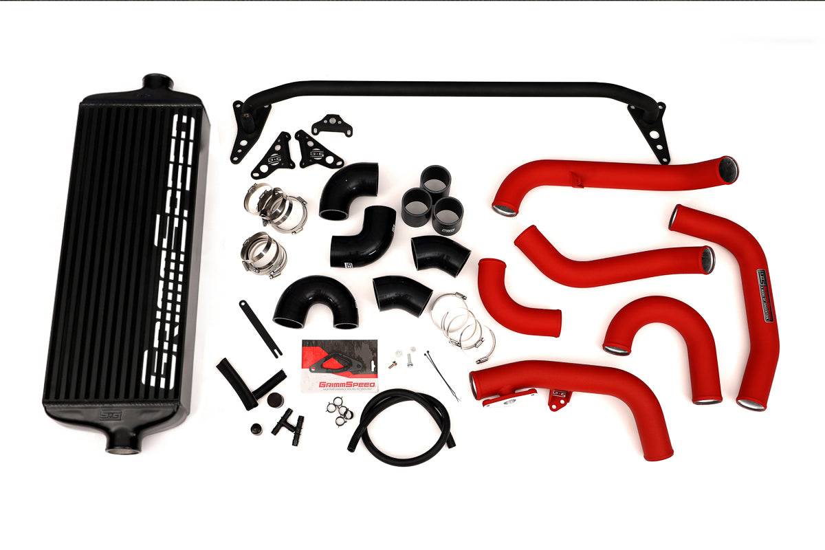 GrimmSpeed Front Mount Intercooler Kit Black Piping For Subaru 15-21 STI