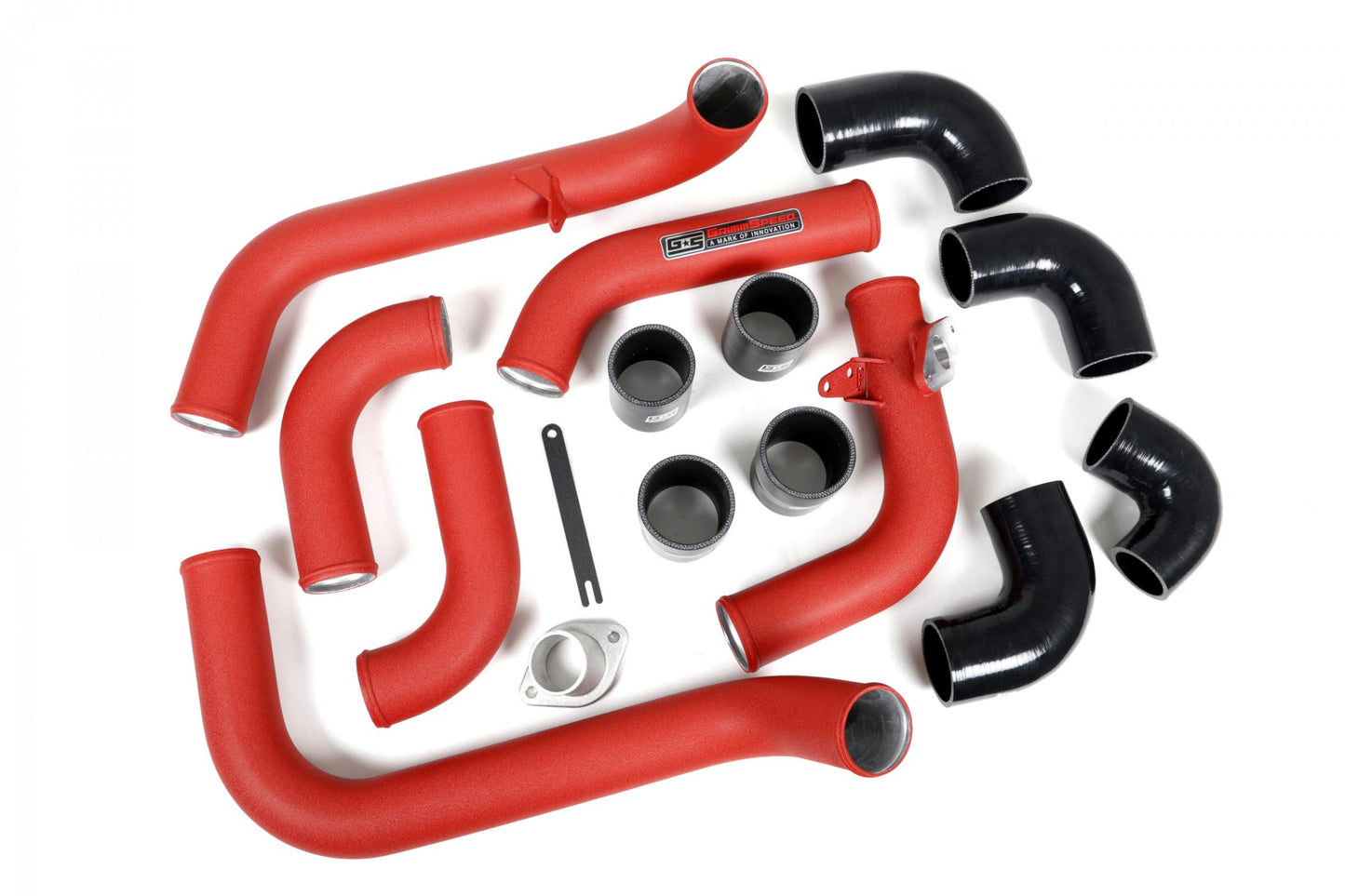 GrimmSpeed Front Mount Intercooler Kit Black Coated Black Piping For Subaru 08-14 WRX