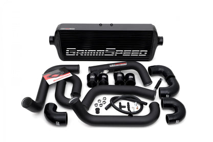 GrimmSpeed Front Mount Intercooler Kit Black Coated Black Piping For Subaru 08-14 STI