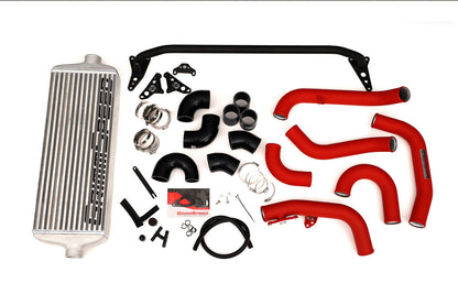 GrimmSpeed Front Mount Intercooler Kit Black Coated Black Piping For Subaru 15-21 STI