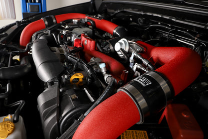 GrimmSpeed Front Mount Intercooler Kit Black Coated Red Piping For Subaru 15-21 STI